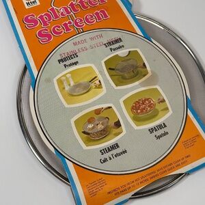 Vintage “As Seen on TV” Splatter Screen | K-Tel Stainless Steel Kitchen Tool